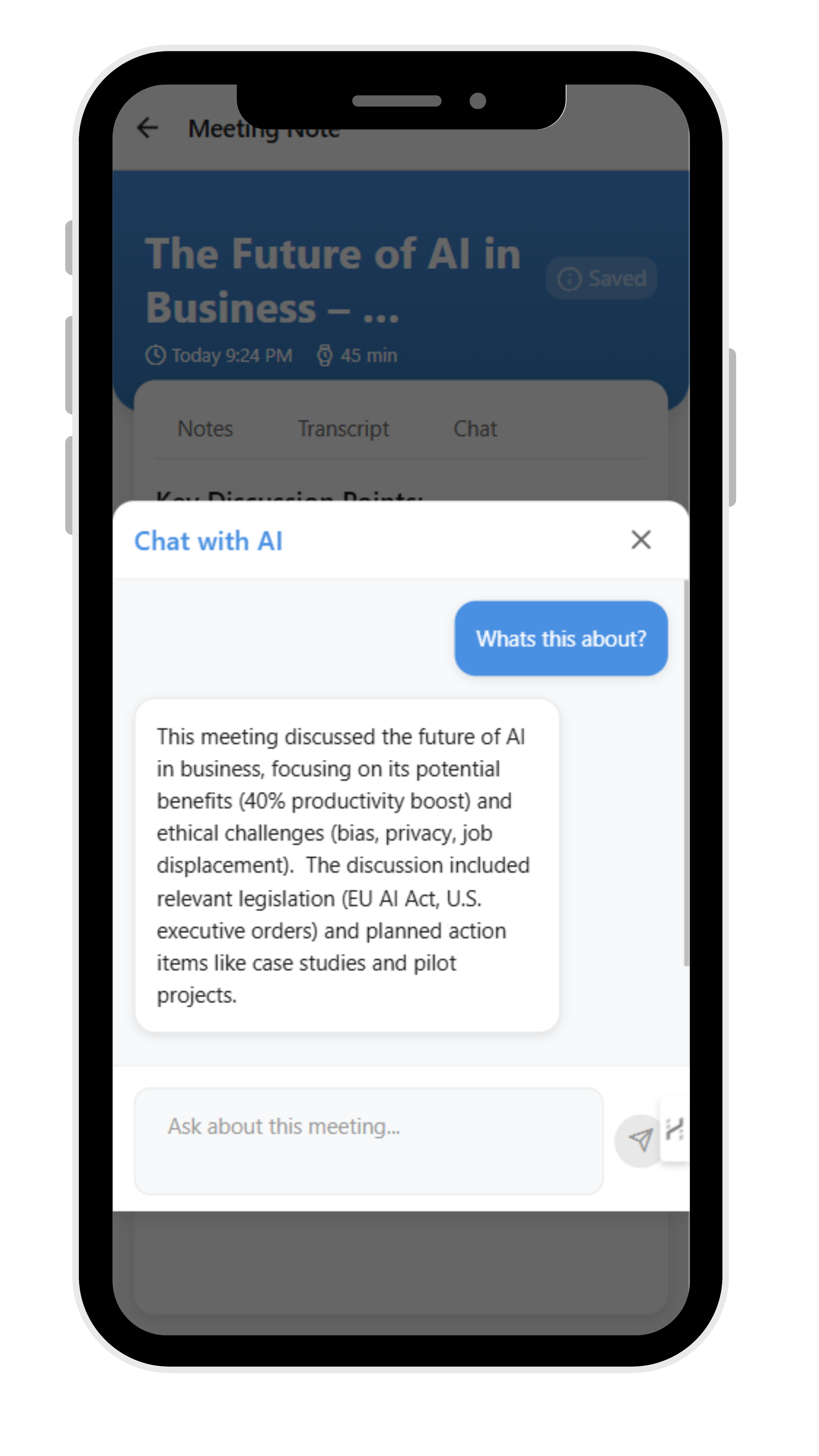 Meeting Minutes Search Interface